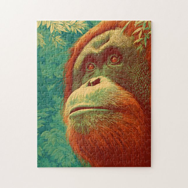 Puzzle The Forest Dweller - Orangutan, Japanese art (Vertical)