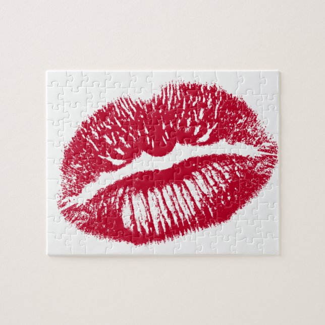 Puzzle The Kiss, Red Lips (Horizontal)