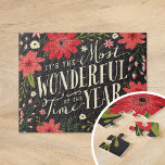 Puzzle The Most Wonderful Time of Year Holiday Floral<br><div class="desc">Celebrate the season with Christmas gifts and home decor featuring a modern holiday floral design paired with whimsical typography that joyfully declares, "It's the Most Wonderful Time of the Year." The cheerful arrangement of seasonal flowers and festive colors brings a contemporary yet cozy touch to your holiday decor, perfect for...</div>