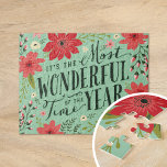 Puzzle The Most Wonderful Time of Year Holiday Floral<br><div class="desc">Celebrate the season with Christmas gifts and home decor featuring a modern holiday floral design paired with whimsical typography that joyfully declares, "It's the Most Wonderful Time of the Year." The cheerful arrangement of seasonal flowers and festive colors brings a contemporary yet cozy touch to your holiday decor, perfect for...</div>