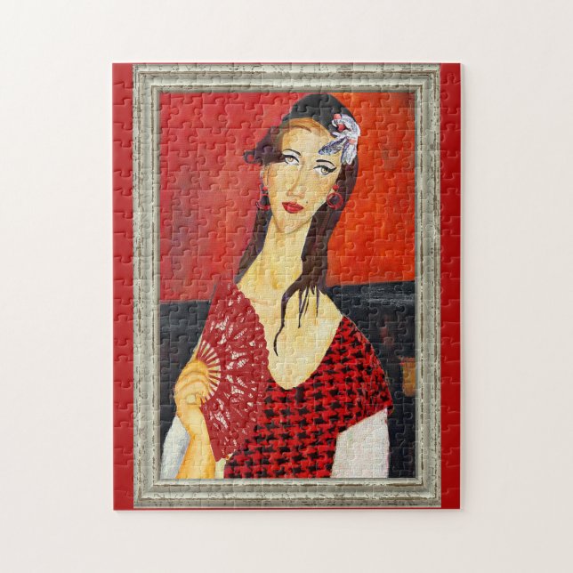 Puzzle The Red Fan (based on Modigliani's painting) (Vertical)