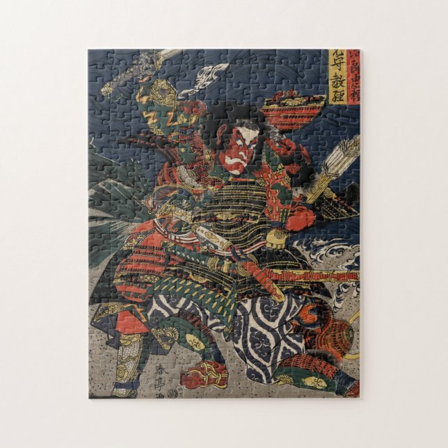 Puzzle The samurai warriors Tadanori and Noritsune (Vertical)