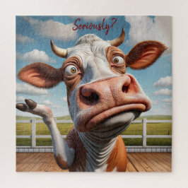 Puzzle The Silly Cow - "¿En serio?" Diseño de comillas di