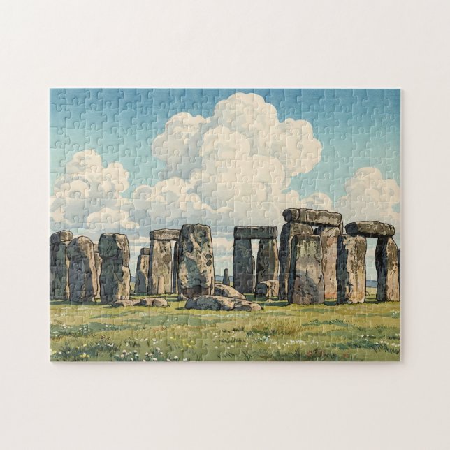 Puzzle The Stonehenge Japanese Woodblock Print (Horizontal)