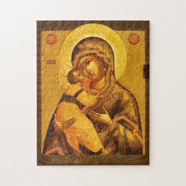 Puzzle The Theotokos and Christ Child Orthodox Icon (Vertical)