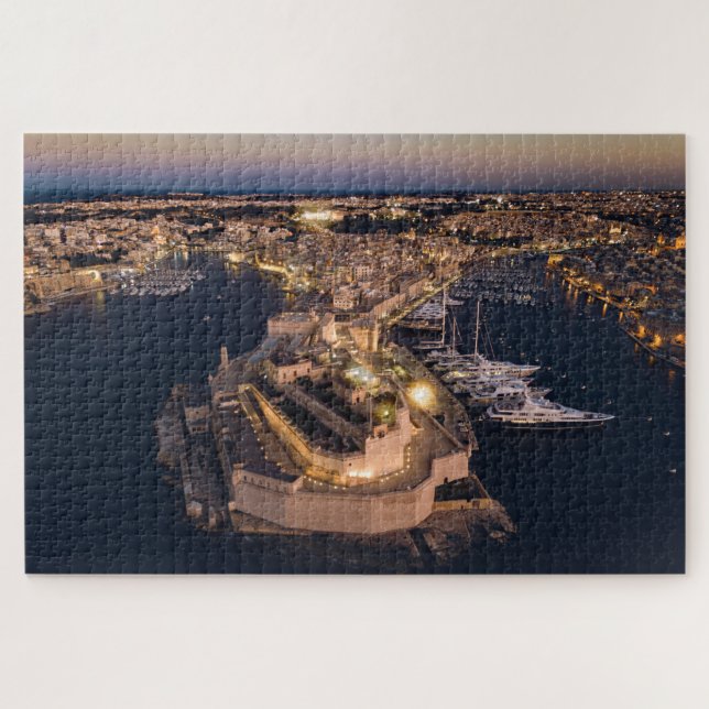 Puzzle The Three Cities Valletta Malta Aerial Seascape (Horizontal)