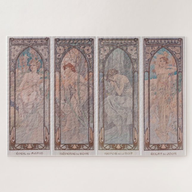 Puzzle The Times of the Day 1899: Un Art Nouveau de Mucha (Horizontal)
