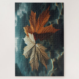 Puzzle The tranquil dance of autumn leaves in cool waters