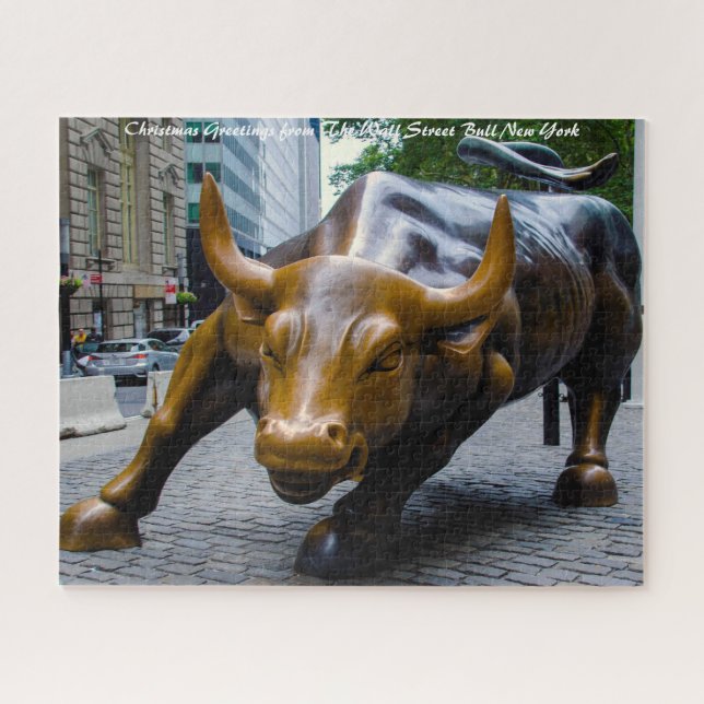 Puzzle The Wall Street Bull New York. Saludos de Navidad (Horizontal)