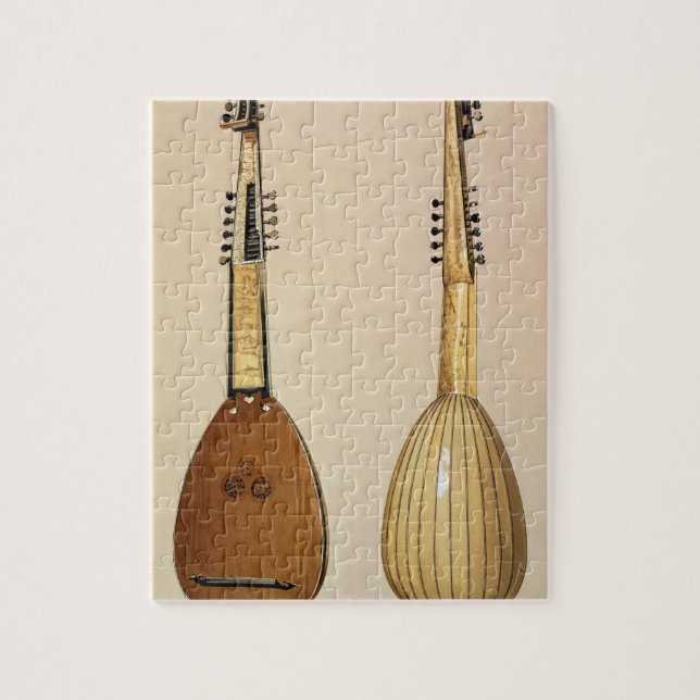Puzzle Theorbo, hecho por Juan Krebar, Padua, 1629, para (Vertical)