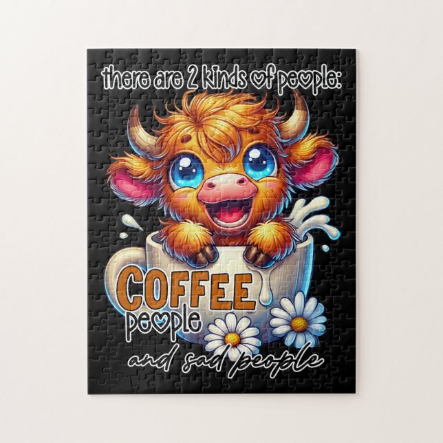 Puzzle There Are 2 Kinds of People Coffee People and Sad  (Vertical)