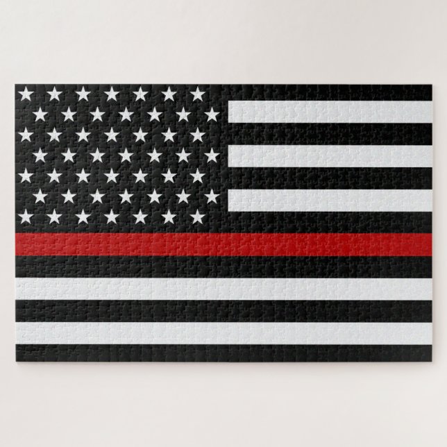 Puzzle Thin Red Line Flag (Horizontal)