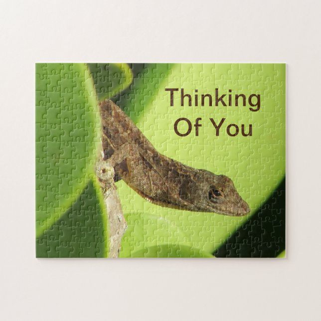 Puzzle Thinking Of You Leaves Reptile Gecko Friendship (Horizontal)