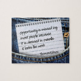 Puzzle Thomas Edison cita Inspiradora "Oportunidad"