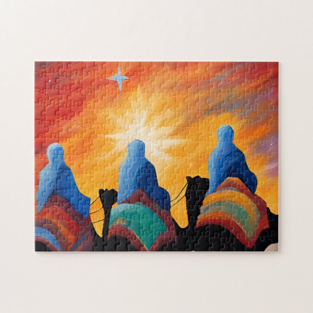Puzzle Three Wise Men Abstract Holy Night Christmas  (Horizontal)