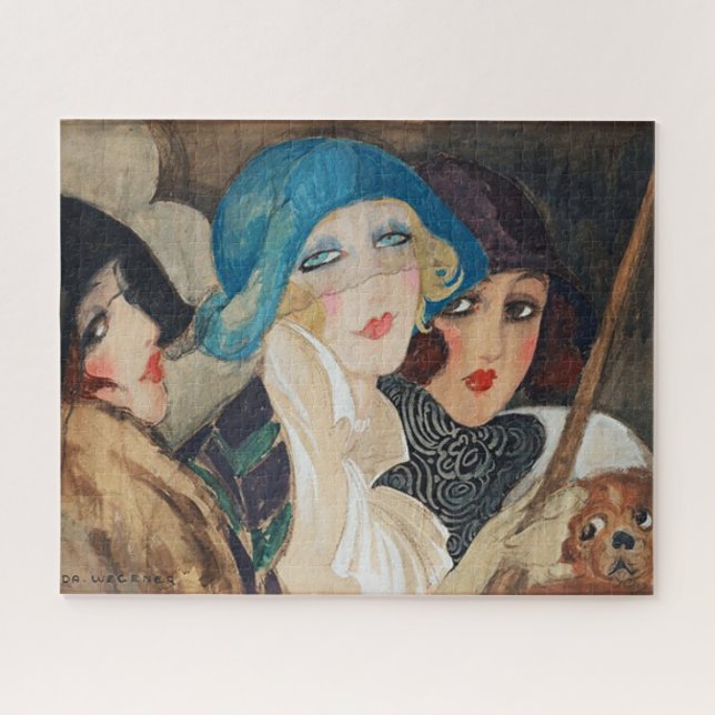 Puzzle Three women under an umbrella  (Horizontal)