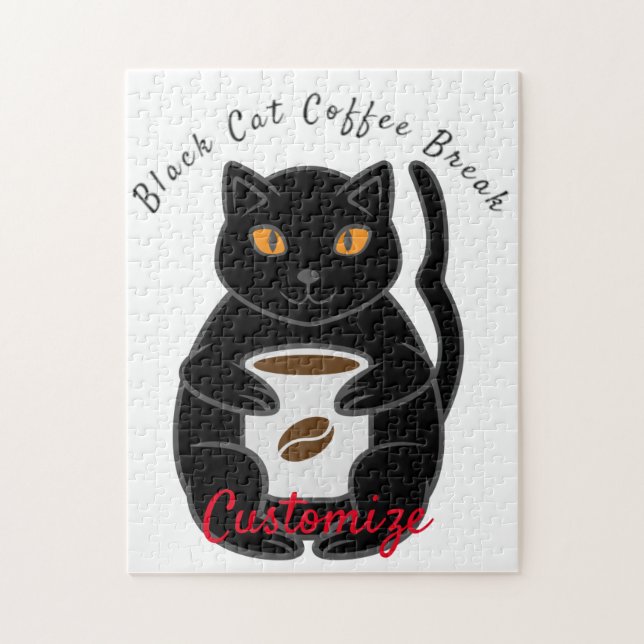 Puzzle Thunder_Cove de rotura de café para gato negro (Vertical)