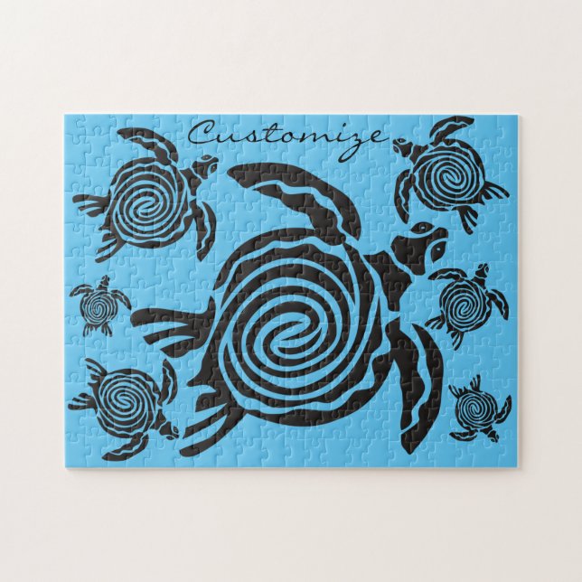 Puzzle Thunder_Cove de tortuga de estilo tribal (Horizontal)