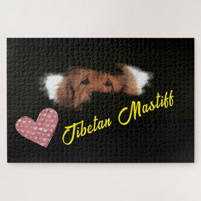 Puzzle Tibetan Mastiff Ojos color sólido 1000 pieza (Horizontal)