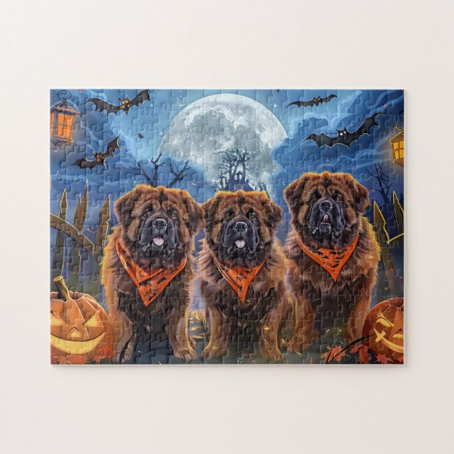 Puzzle Tibetano Mastiff Halloween Spooky (Horizontal)