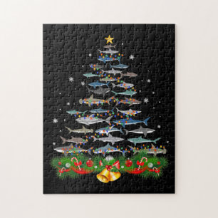 Puzzle Tiburón Árbol de Navidad Amantes de los regalos 