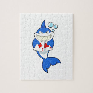 Puzzle Tiburón en Poker con tarjetas de póker