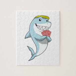 Puzzle Tiburón en Poker con tarjetas de póker