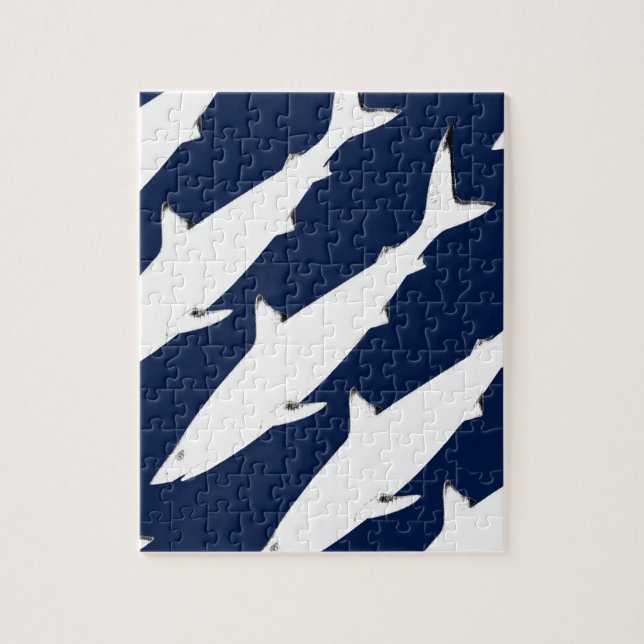 Puzzle tiburón salvaje blanco - animales marinos (Vertical)