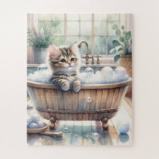Puzzle Tiempo de baño de Kitten Bubbly