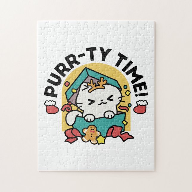 Puzzle ¡Tiempo de espera! - Diseño de Navidades gatos fes (Vertical)