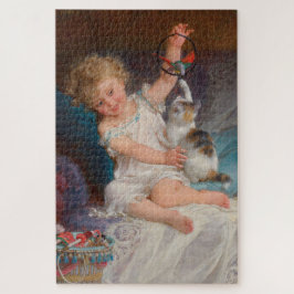Puzzle Tiempo de juego: Chica jugando con su Mascota Kitt