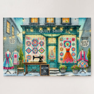 Puzzle Tienda de Colchas Acogedoras de Invierno Co Sewing