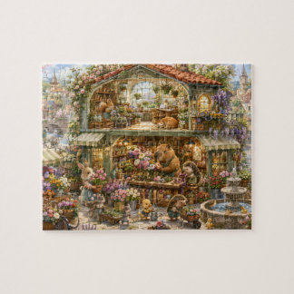 Puzzle Tienda de flores del pueblo ocupado Capybara Conej