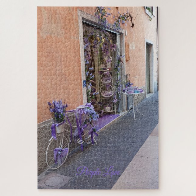 Puzzle Tienda de souvenirs para bicicletas moradas Person (Vertical)