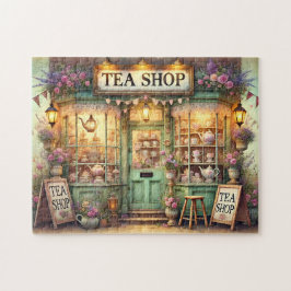 Puzzle Tienda de té de cuento de hadas Vintage Floral Cot