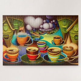 Puzzle Tierra caprichosa de tazas de café