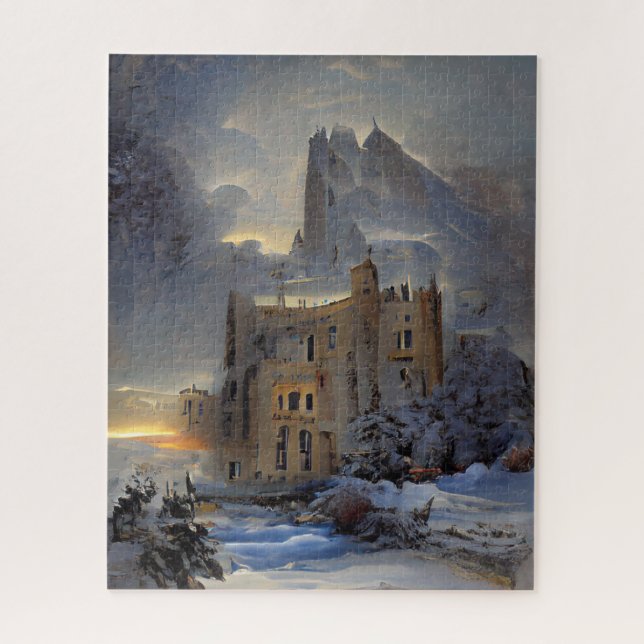 Puzzle Tierra De Invierno, Castillo En Nieve, Pintura De  (Vertical)