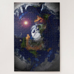 PUZZLE TIERRA PLANA EN FUEGO