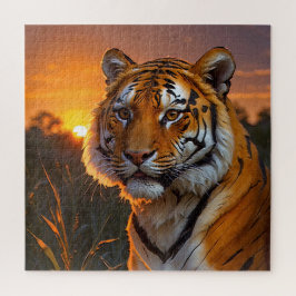 Puzzle Tigre al atardecer