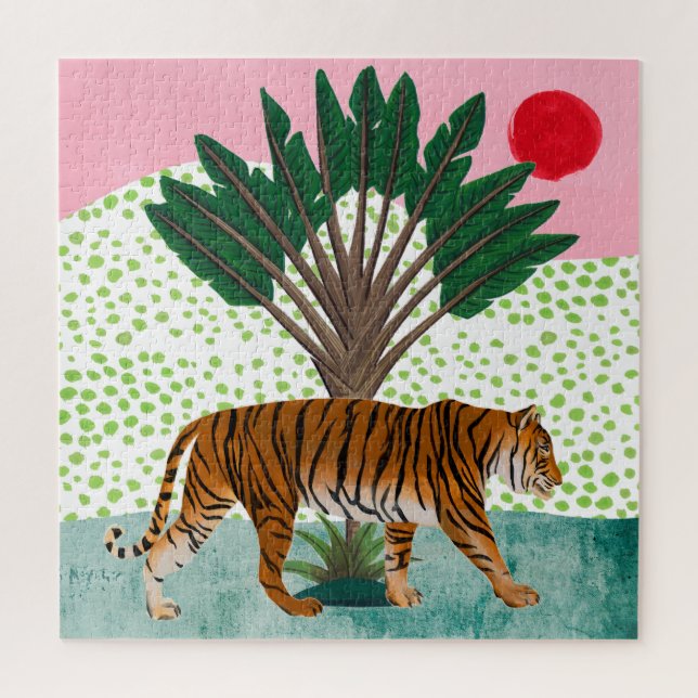 Puzzle Tigre al atardecer (Vertical)