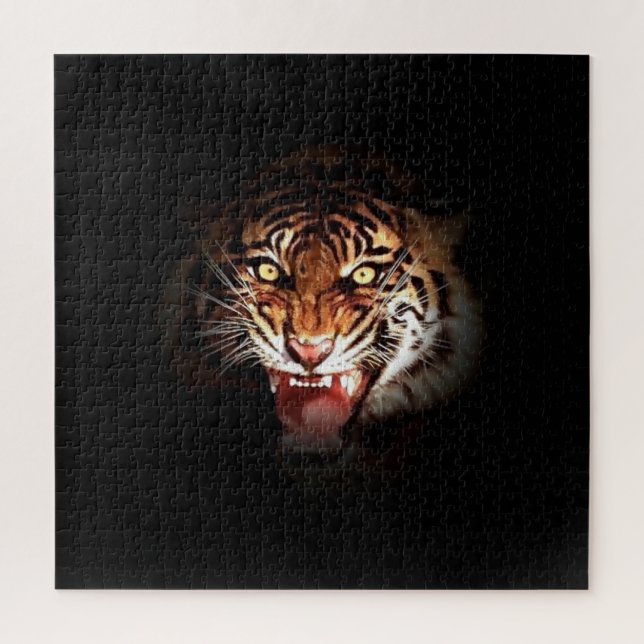 Puzzle Tigre - Arte de animales salvajes de grandes gatos (Vertical)