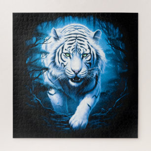 Puzzle Tigre blanco silvestre místico forestal