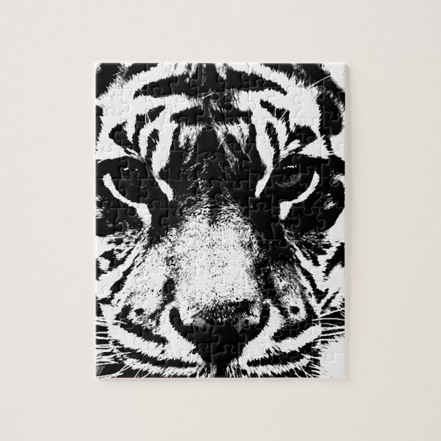 Puzzle Tigre blanco y negro (Vertical)