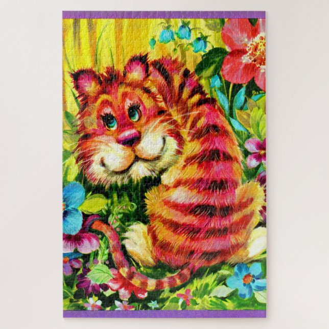 Puzzle tigre colorido (Vertical)