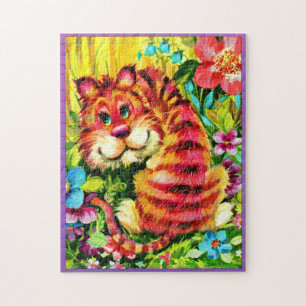 Puzzle tigre colorido