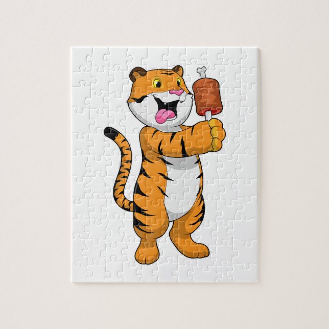 Puzzle Tigre con carne (Vertical)