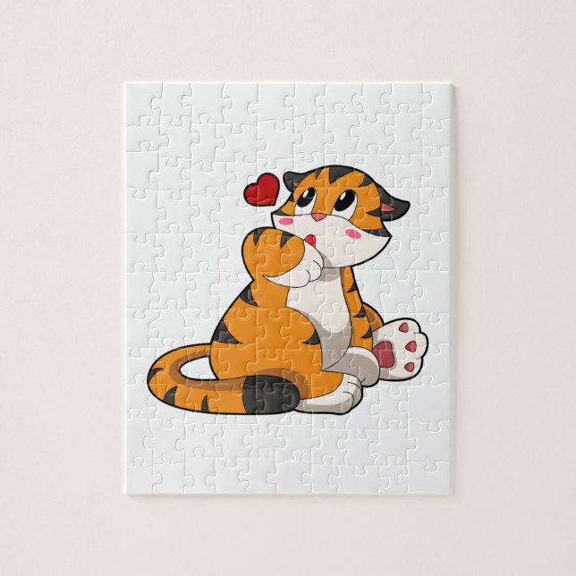 Puzzle Tigre con corazón (Vertical)