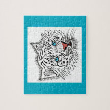 Tigre de bebé de ojos azules