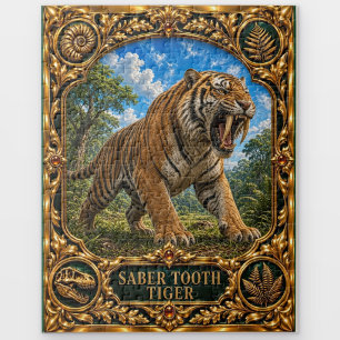 Puzzle Tigre Dientes de Sable, Arte de Joyas y Herencia