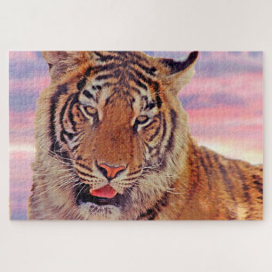 Puzzle Tigre Dormido al Atardecer, Gran Felino
